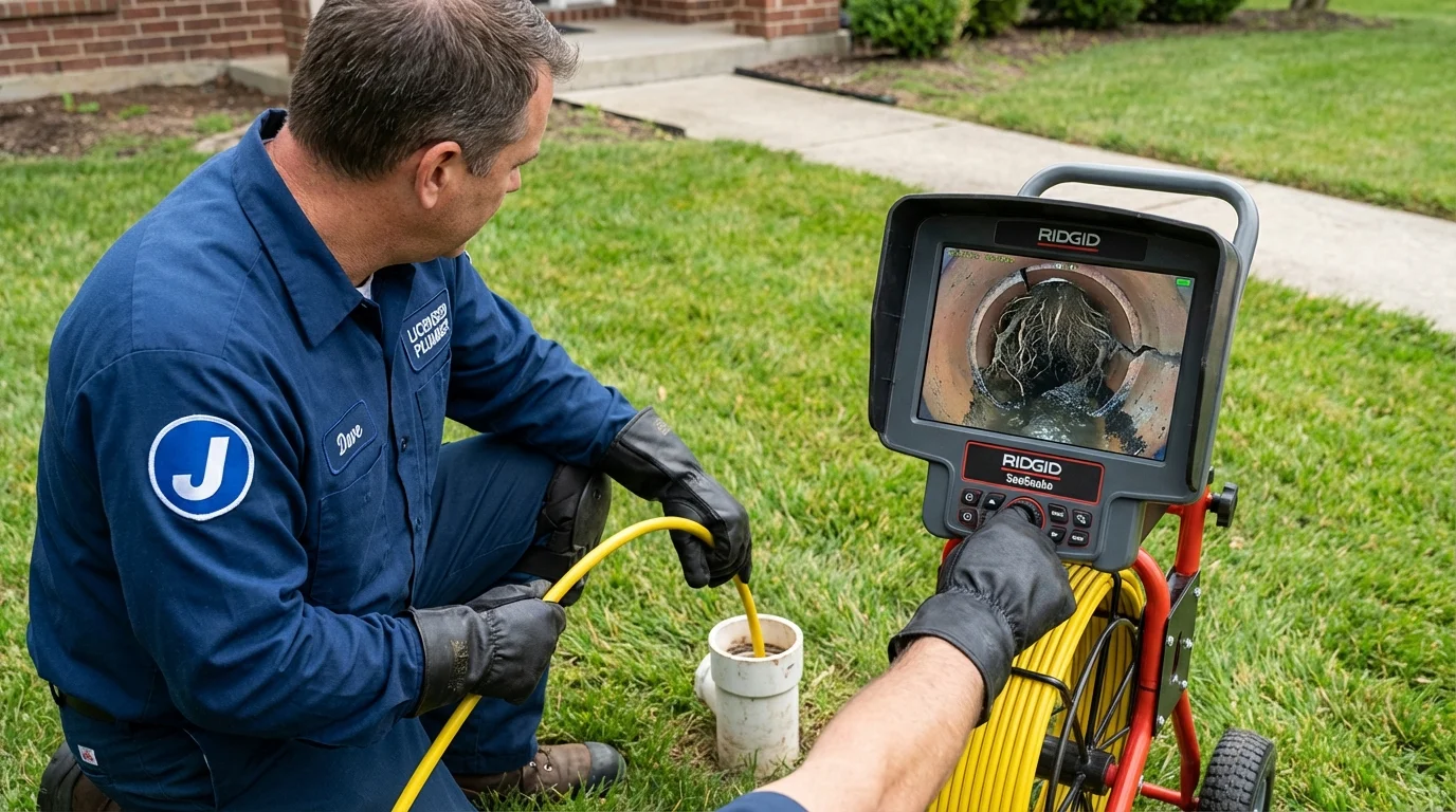 Sewer camera inspection being performed by Johns Plumbing LLC in Saint Francisville