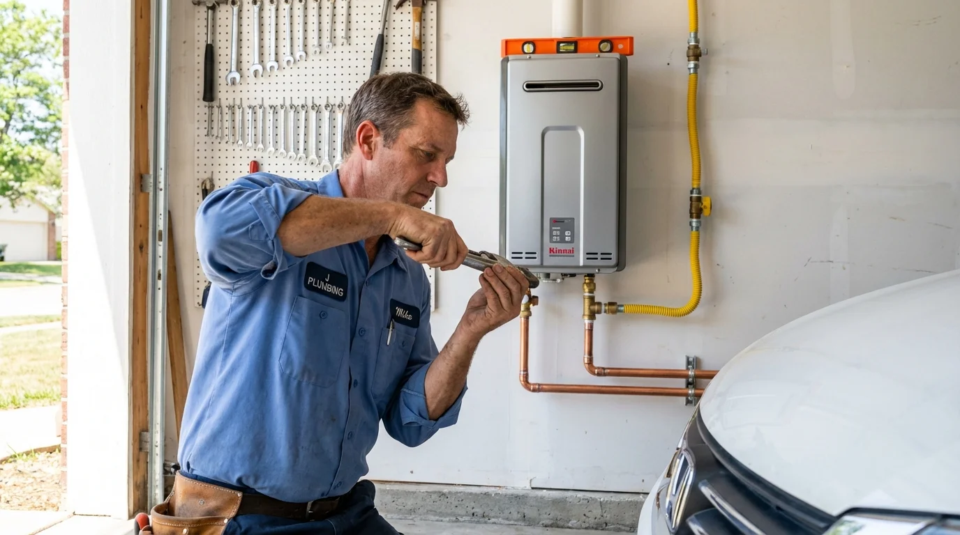 Tankless water heater installation by a Johns Plumbing LLC plumber in Saint Francisville